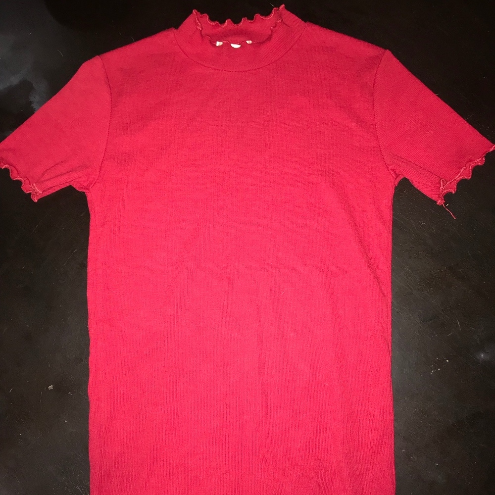 Ribbed high neck top